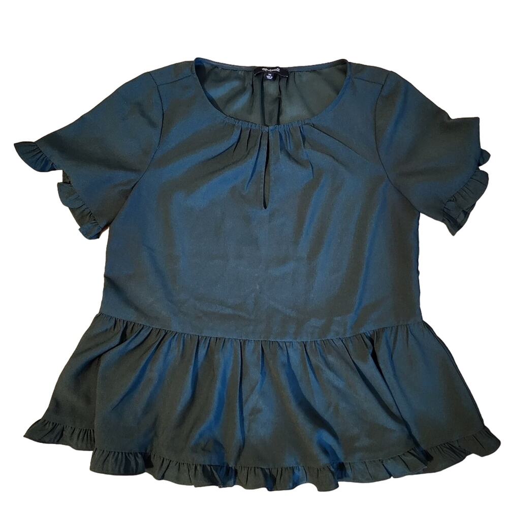 Madewell Stanza Ruffle-Hem Top Women's X-Small Green